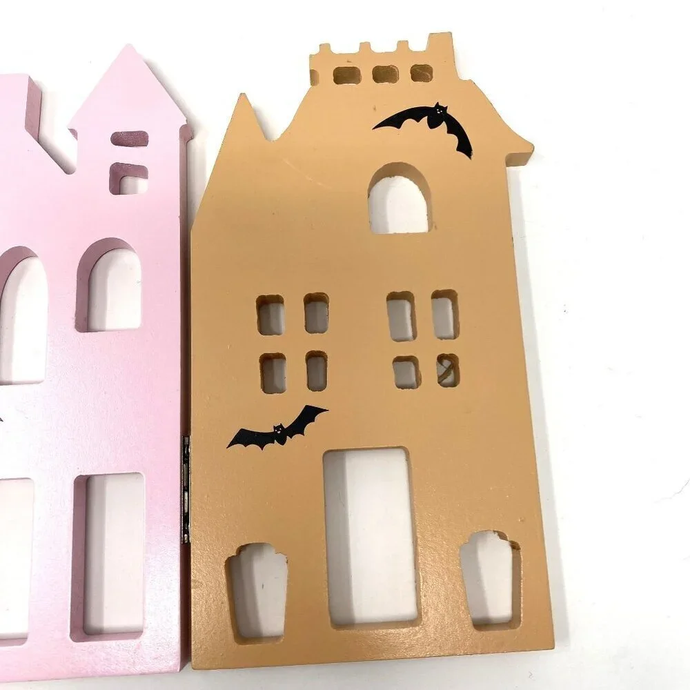 Target Halloween Pastel Tri Fold Out Tabletop Decor Houses Scene Spooky Village
